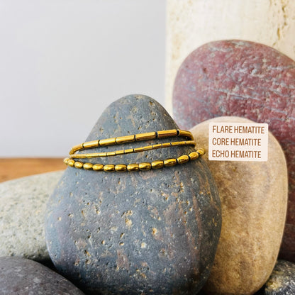Trio Stack Set Hematite Bracelets