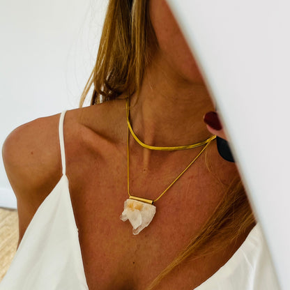 Raw Crystal Quartz Necklace
