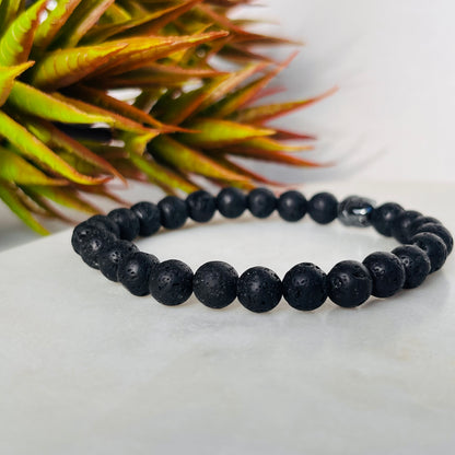 Lava Stone Men's Bracelet