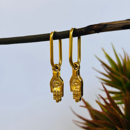 Hamsa Eye Hoops